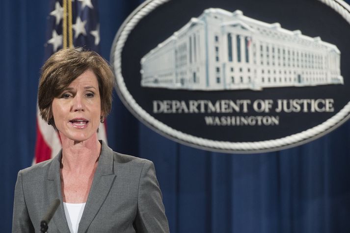 Sally Yates var skipuð af Barack Obama og var á leið úr starfi, líklegast á næstu dögum.