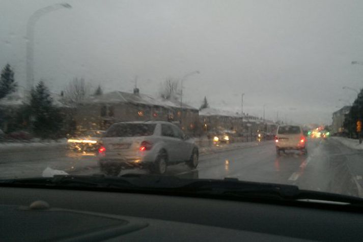 Það hefur verið suddaveður í Reykjavík í dag.