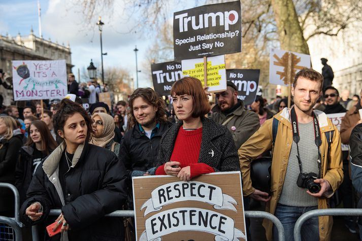 Þingmenn breska þingsins voru flestir mjög andsnúnir komu Trump.