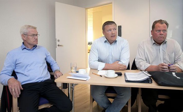 Þeir Jón Steinn Elíasson, Gunnar Örlygsson og Ólafur Arnarson voru frummælendur á fundi SFÚ í gær.