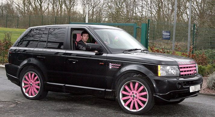 Stephen Ireland í nýja jeppanum sínum,