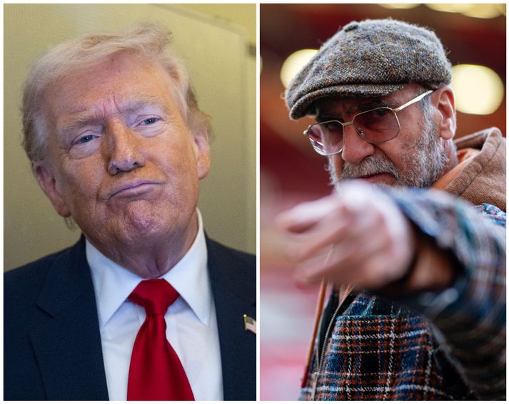 Donald Trump Bandaríkjaforseti og Eric Cantona, fyrrum leikmaður Manchester United.