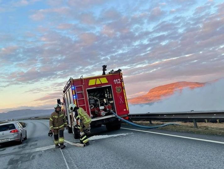 Um tuttugu slökkviliðsmenn tóku þátt í að slökkva eldana.