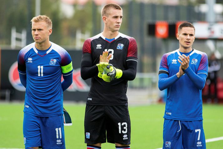 Patrik Sigurður Gunnarsson lék átta af níu leikjum Íslands í undankeppni EM.