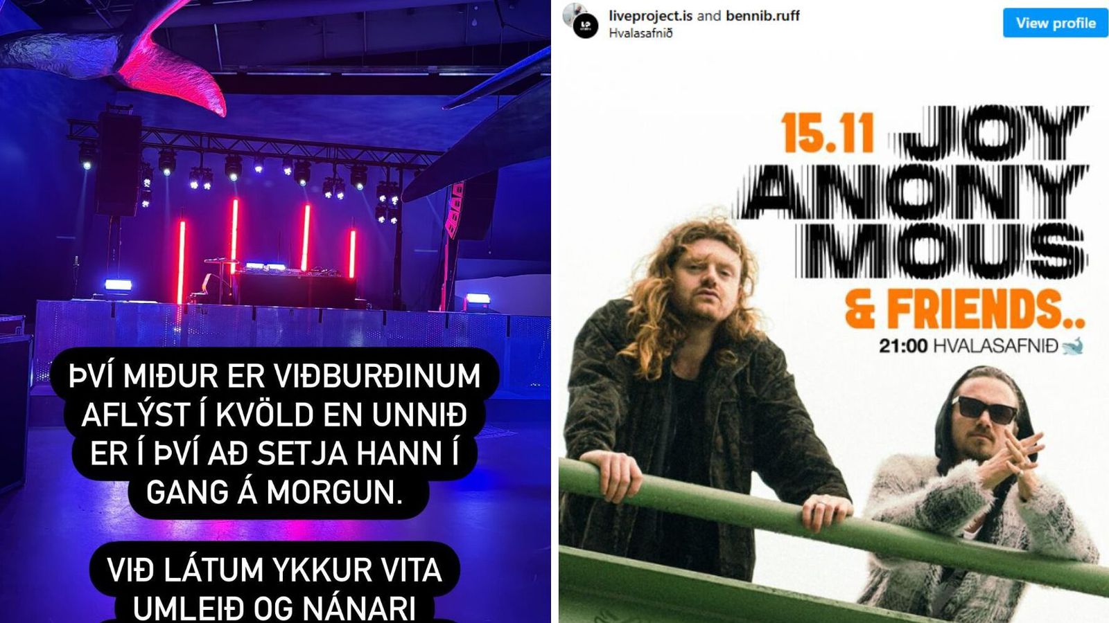 Hundruðum svekktra tónleikagesta vísað frá Hvalasafninu - Vísir