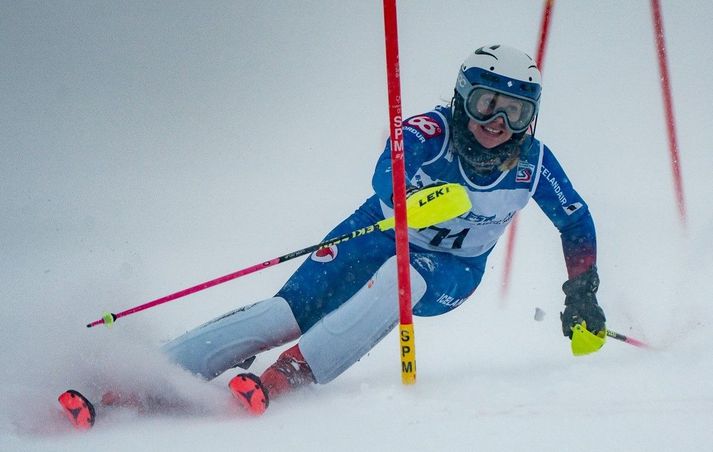 Sigríður Dröfn Auðunsdóttir varð Íslandsmeistari í svigi í gær.