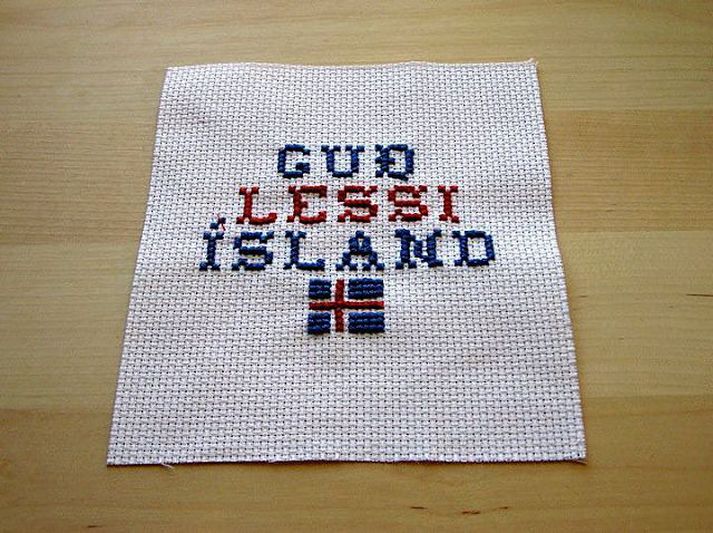 Útsaumsmynd eftir Írisi Ellenberger.
