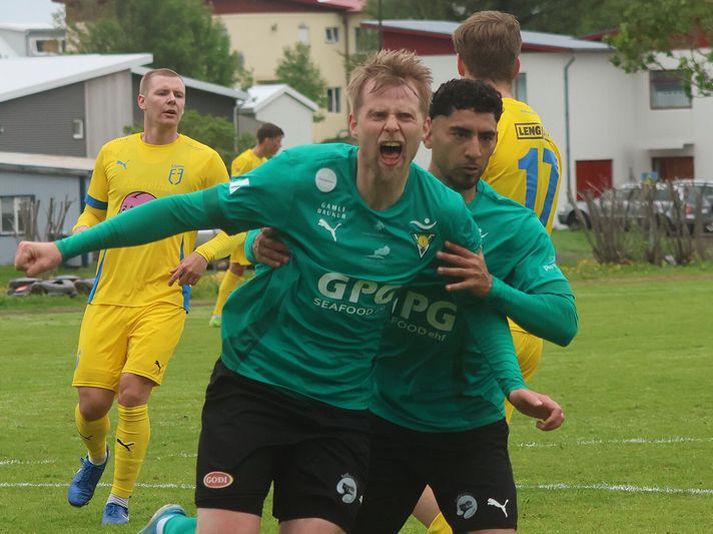 Elfar Árni Aðalsteinsson hefur farið fyrir Völsungi og skoraði annað markið í dag.