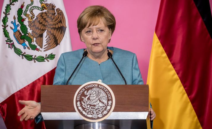 Angela Merkel er stödd í Mexikó um þessar mundir.