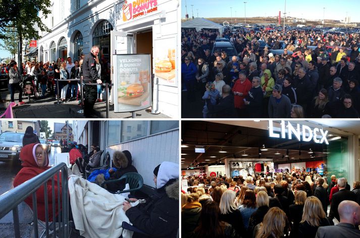 Íslendingar elska að bíða í röð eftir nýjum erlendum vörum og verslunum.