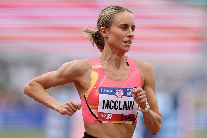 Jessica McClain var með forystu á bandaríska hálfmaraþonmeistaramótinu þegar hún villtist af leið.