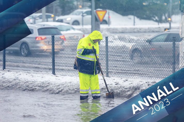 Þessi starfsmaður vegagerðarinnar vann hetjudáð í janúarmánuði þegar asahlákan skall á.