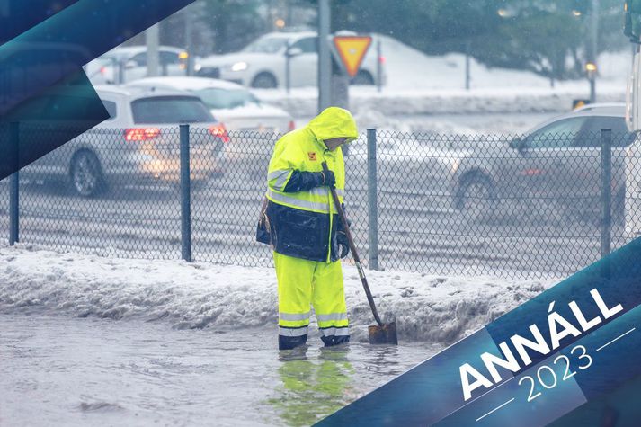 Þessi starfsmaður vegagerðarinnar vann hetjudáð í janúarmánuði þegar asahlákan skall á.