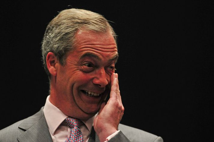 Nigel Farage, leiðtogi UKIP á Bretlandseyjum vann stórsigur í kosningunum.