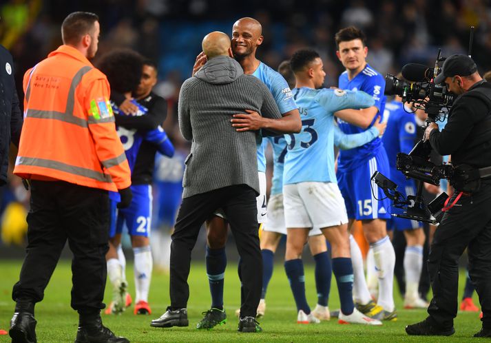 Guardiola var ánægður með fyrirliðann sinn.