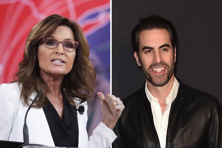 Sacha Baron Cohen hefur ferðast um Bandaríkin og hrellt hina ýmsu stjórnmálamenn, til að mynda Söruh Palin.