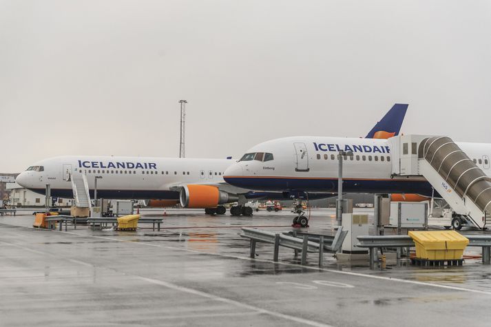 Vérlar Icelandair á Keflavíkurflugvelli.