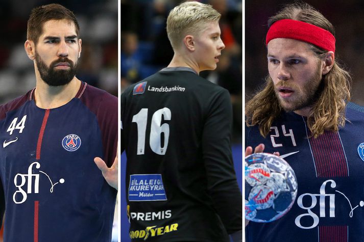 Viktor Gísli Hallgrímsson þurfti að glíma við skot frá Nikola Karabatic og Mikkel Hansen.