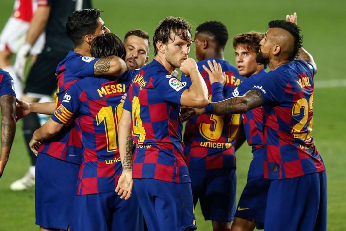 Rakitic skoraði sigurmark Börsunga.
