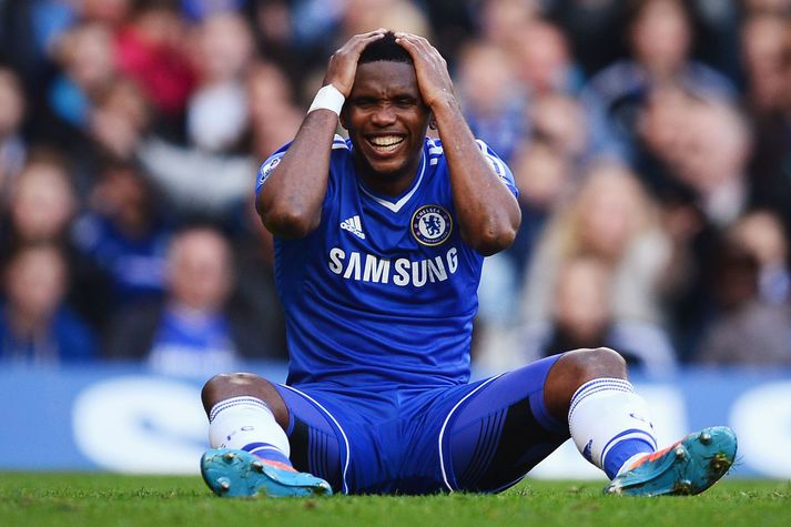 Samuel Eto'o kláraði eins árs samning hjá Chelsea og fór svo til Everton.