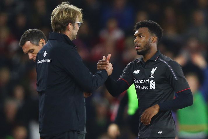 Jürgen Klopp og Daniel Sturridge í gær.