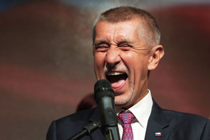 Andrej Babis er ákaflega ánægður með kosningaúrslitin.