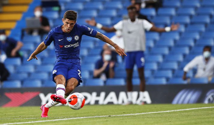 Pulisic kemur Chelsea yfir gegn Manchester City.