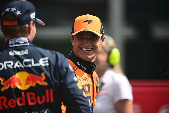 Lando Norris var kátur að loknum tímatökum í dag