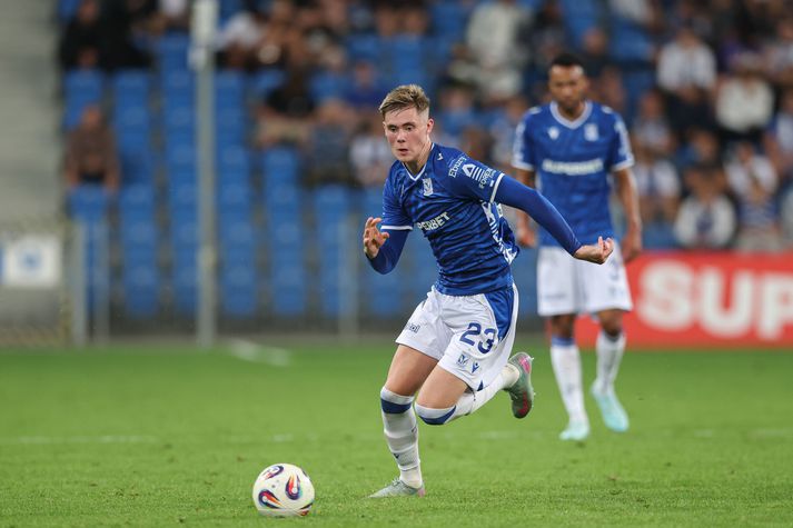 Gísli Gottskálk Þórðarson lék 75 mínútur með Lech Poznan gegn Breiðabliki í kvöld.