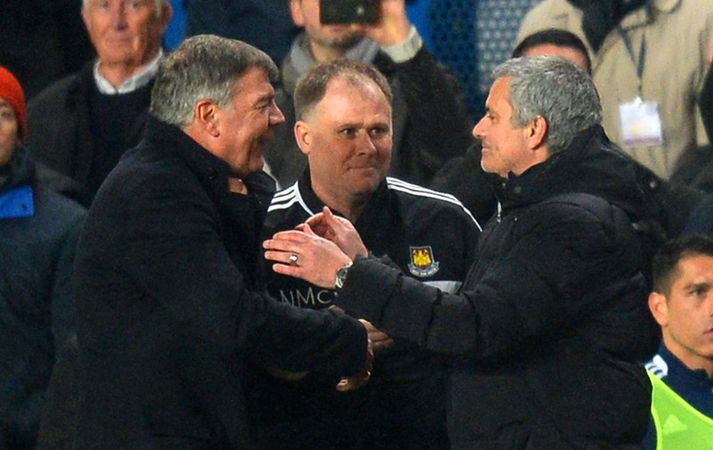 Allardyce og Mourinho hressir.