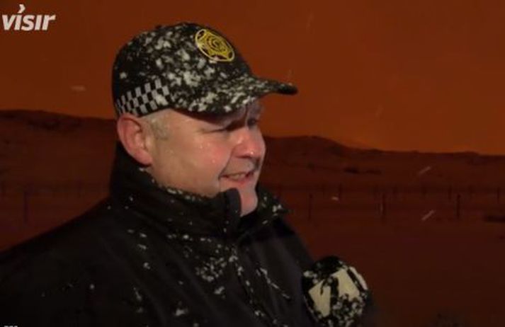 Gosið kom Hjálmari nokkuð á óvart. Hann hafi þó grunað í hvað stefndi þegar skjálftarnir byrjuðu. 