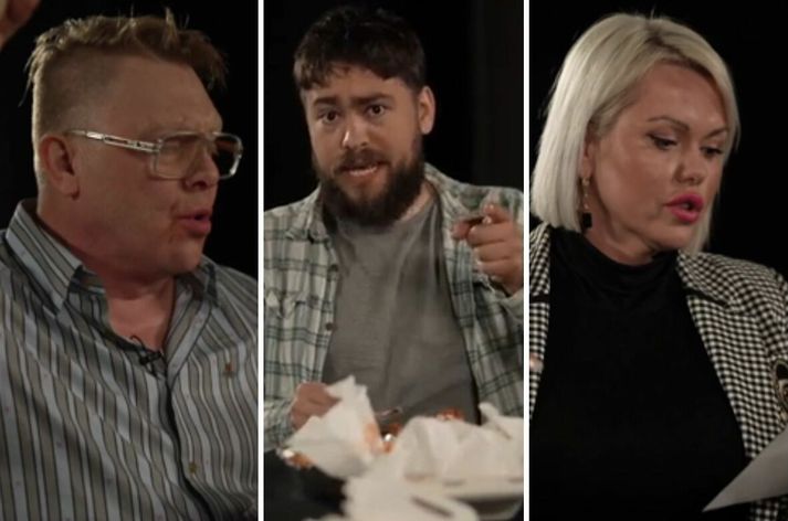 Jón Gnarr, Viktor Trausta og Ásdís Rán slógu öll í gegn á meðan þau borðuðu sterka vængi.