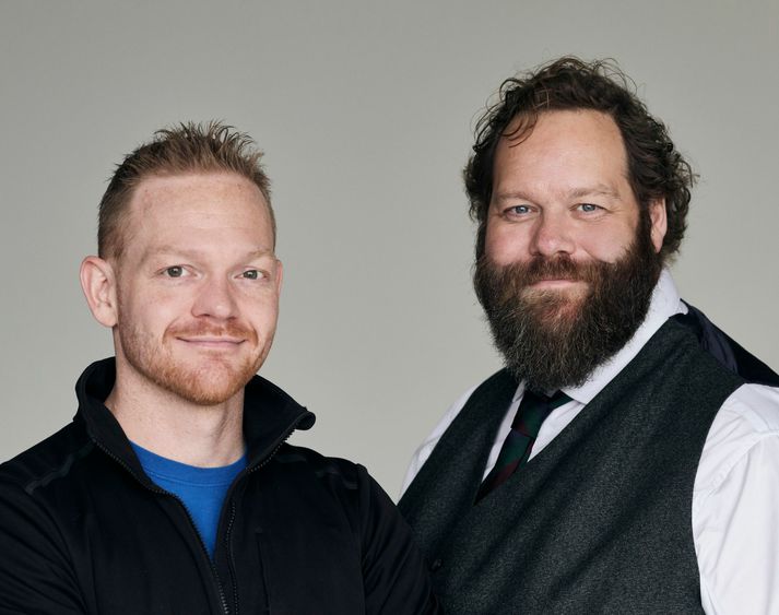 Skúli Sigurðsson höfundur bókarinnar og Ólafur Darri Ólafsson handritshöfundur og leikari.