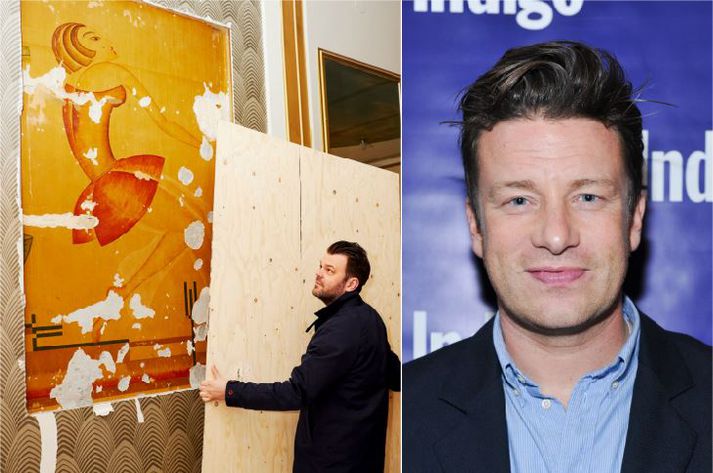 Jamie Oliver vill halda veggmyndunum og verja þær fyrir frekari skemmdum.