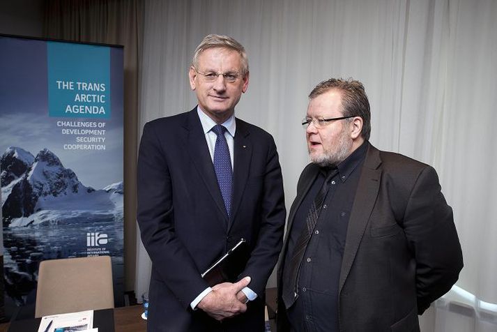 Vel fór á með Carl Bildt og Össuri Skarphéðinssyni í gær. Ráðstefna um norðurslóðir fer fram í dag og á morgun.