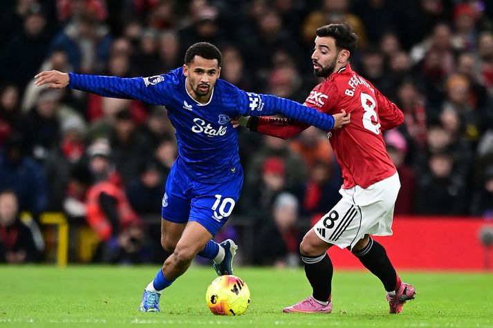 Úr fyrri deildarleik Manchester United og Everton á tímabilinu. Everton vann leikinn, 0-1, þrátt fyrir að vera manni færri tæpar áttatíu mínútur.