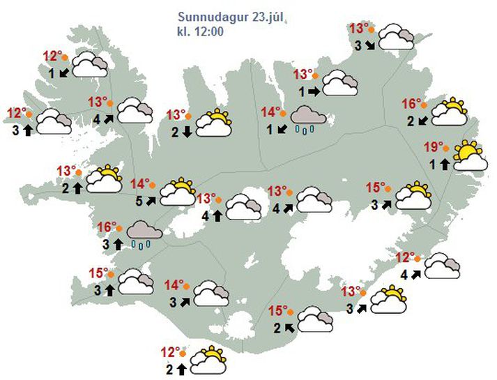 Kortið fyrir næsta sunnudag er ekki svo slæmt.