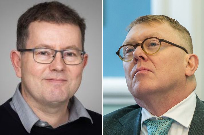 Jóhannes Bjarni Sigtryggsson, rannsóknardósent við Árnastofnun og aðalmaður í mannanafnanefnd, og Jón Gnarr, þingmaður Viðreisnar. 