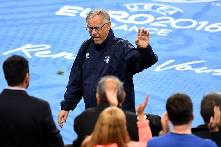 Lars Lagerbäck eftir síðasta leikinn sem hann stýrði íslenska landsliðinu sem var á móti Frökkum í átta liða úrslitum á EM í Frakklandi sumarið 2016.