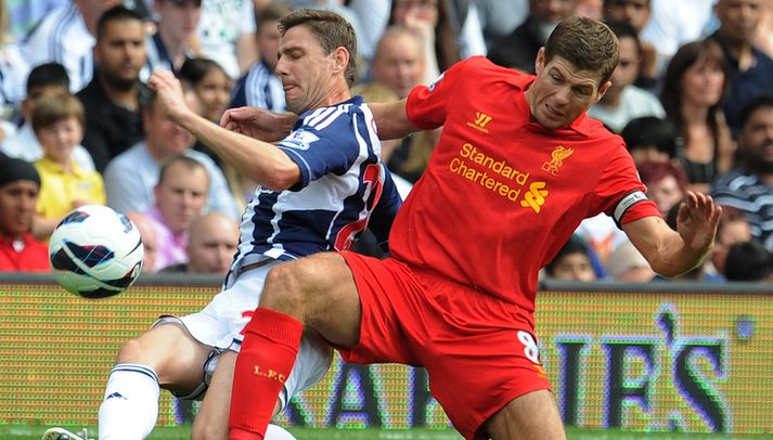 Steven Gerrard í leiknum á móti West Brom.