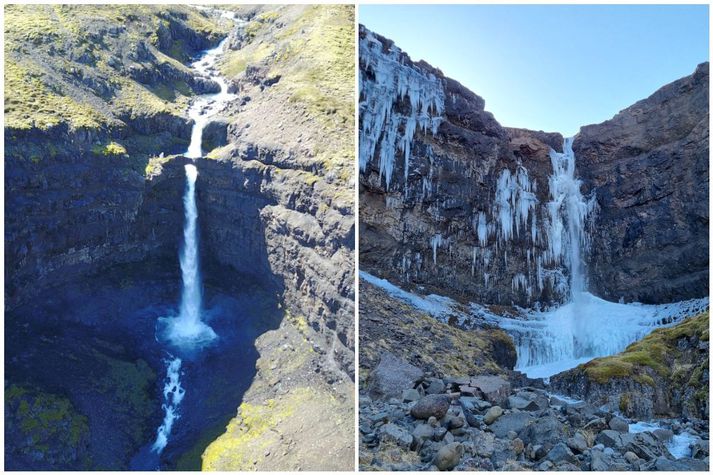 Steinboginn var yfir fossinum í þrjátíu ár og var vinsælt myndefni ferðamanna.