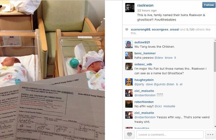 Hér má sjá færslu Raekwon á Instagram-síðunni hans.