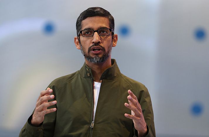 Sundar Pichai, forstjóri Google, kynnti Duplex-viðbótina í gær.