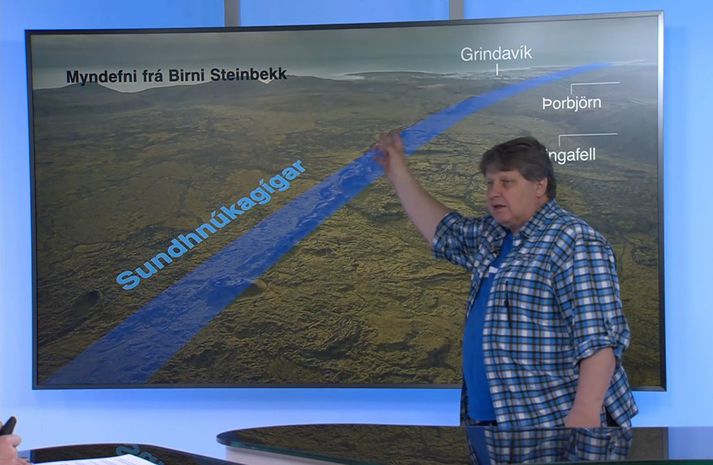 Þorvaldur fór meðal annars yfir hvar hann teldi líklegast að myndi gjósa, ef til eldgoss kemur.