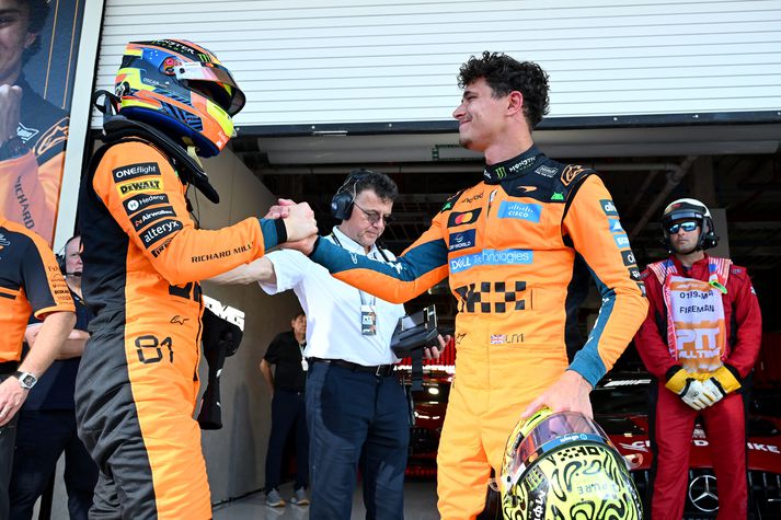 McLaren mennirnir tóku topp tvö sætin í sprettkeppninni. 