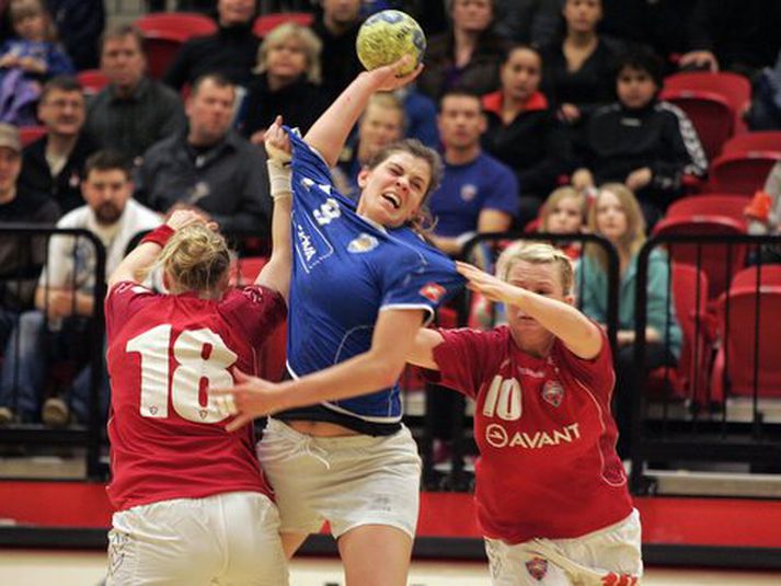 Stella Sigurðardóttir í fyrsta leik liðanna.