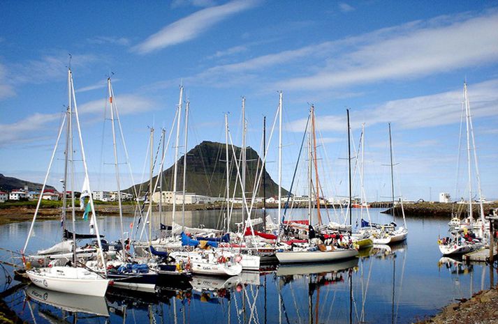 Það veiðist ágætlega á bryggjunni í Grundarfirði.