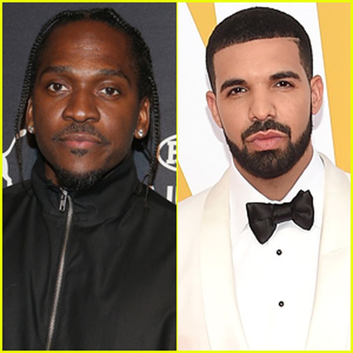 Drake og Pusha T, sem hafa átt í útistöðum upp á síðkastið.