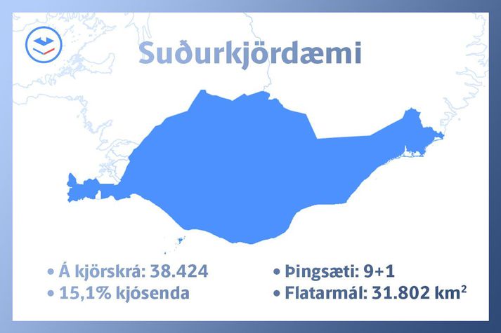 Suðurkjördæmi nær frá Suðurnesjum austur á Höfn í Hornafirði.