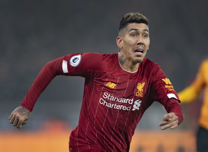 Roberto Firmino og félagar í Liverpool mæta Shrewsbury á útivelli í dag.